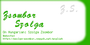 zsombor szolga business card